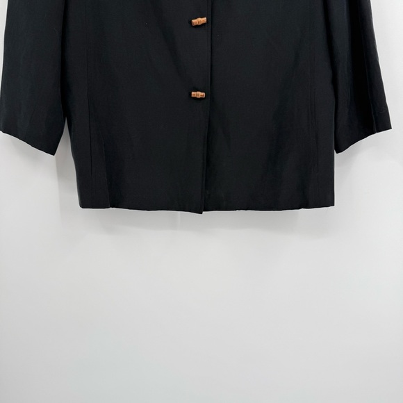 TALBOTS Women’s Blazer Jacket Size 14 Silk Linen Lined Barrel Button Vintage - Picture 3 of 9